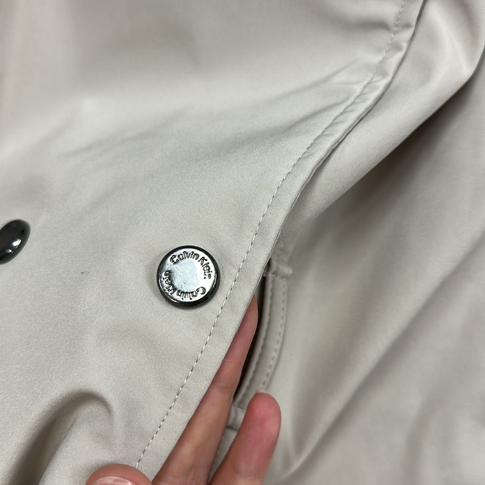 Calvin Klein Soft Shell tan Trench Coat L - Picture 5 of 6